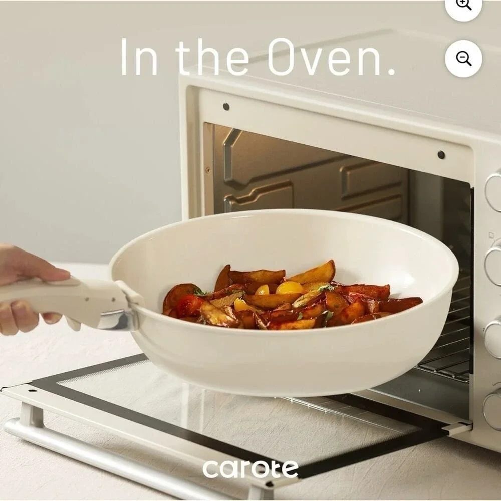 CAROTE 13-Piece  Ceramic White Nonstick Pots and Pans Cookware Set‎